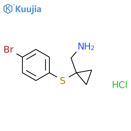 {1-(4-bromophenyl)sulfanylcyclopropyl}methanamine hydrochloride structure