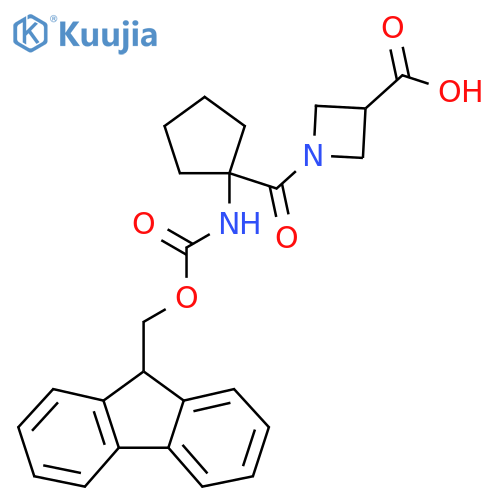1-1-({(9H-fluoren-9-yl)methoxycarbonyl}amino)cyclopentanecarbonylazetidine-3-carboxylic acid structure