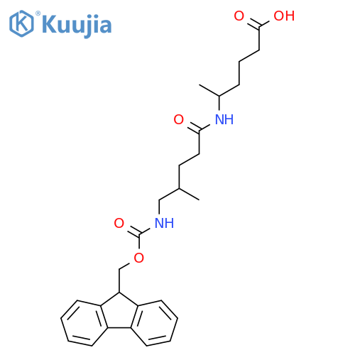 5-5-({(9H-fluoren-9-yl)methoxycarbonyl}amino)-4-methylpentanamidohexanoic acid structure
