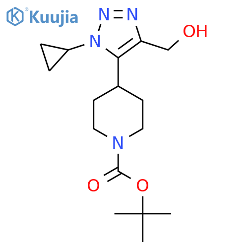tert-butyl 4-1-cyclopropyl-4-(hydroxymethyl)-1H-1,2,3-triazol-5-ylpiperidine-1-carboxylate structure