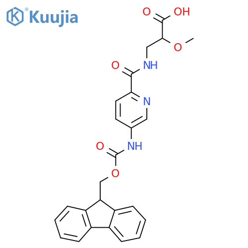 3-{5-({(9H-fluoren-9-yl)methoxycarbonyl}amino)pyridin-2-ylformamido}-2-methoxypropanoic acid structure