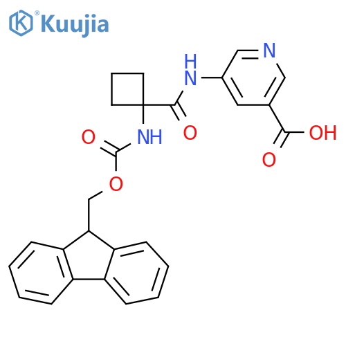 5-1-({(9H-fluoren-9-yl)methoxycarbonyl}amino)cyclobutaneamidopyridine-3-carboxylic acid structure