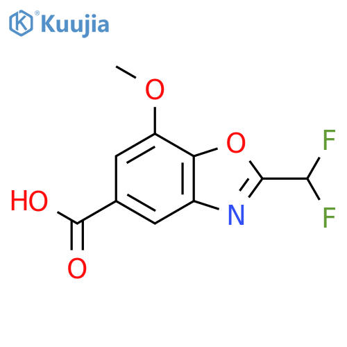 2-(difluoromethyl)-7-methoxy-1,3-benzoxazole-5-carboxylic acid structure