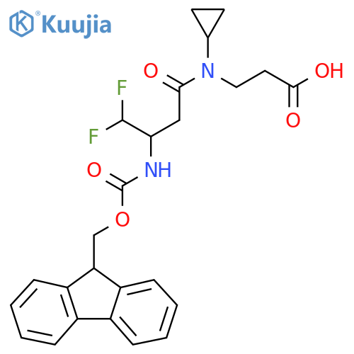 3-N-cyclopropyl-3-({(9H-fluoren-9-yl)methoxycarbonyl}amino)-4,4-difluorobutanamidopropanoic acid structure