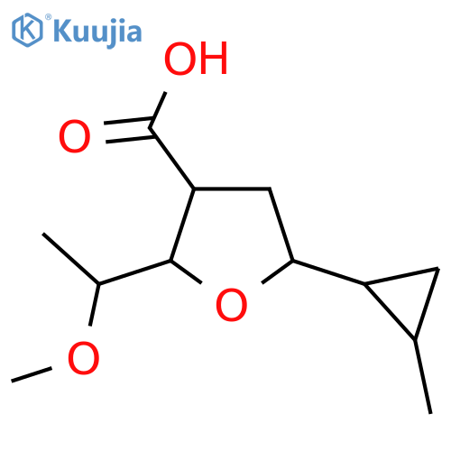 2-(1-methoxyethyl)-5-(2-methylcyclopropyl)oxolane-3-carboxylic acid structure