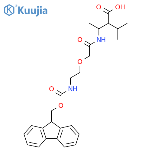 3-{2-2-({(9H-fluoren-9-yl)methoxycarbonyl}amino)ethoxyacetamido}-2-(propan-2-yl)butanoic acid structure