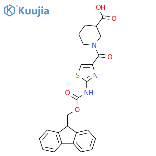 1-2-({(9H-fluoren-9-yl)methoxycarbonyl}amino)-1,3-thiazole-4-carbonylpiperidine-3-carboxylic acid structure