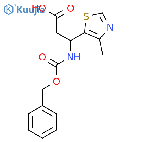 3-{(benzyloxy)carbonylamino}-3-(4-methyl-1,3-thiazol-5-yl)propanoic acid structure