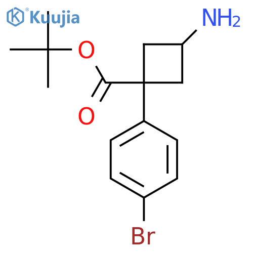 tert-butyl 3-amino-1-(4-bromophenyl)cyclobutane-1-carboxylate structure