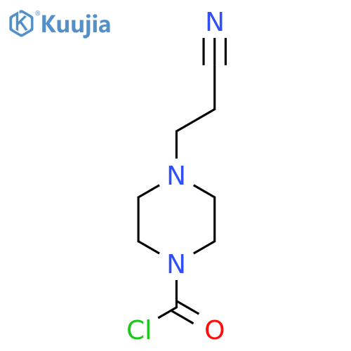 4-(2-cyanoethyl)piperazine-1-carbonyl chloride structure
