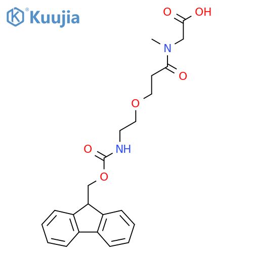 2-{3-2-({(9H-fluoren-9-yl)methoxycarbonyl}amino)ethoxy-N-methylpropanamido}acetic acid structure