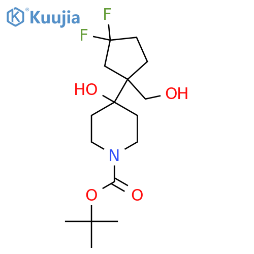 Tert-butyl 4-[3,3-difluoro-1-(hydroxymethyl)cyclopentyl]-4-hydroxypiperidine-1-carboxylate structure