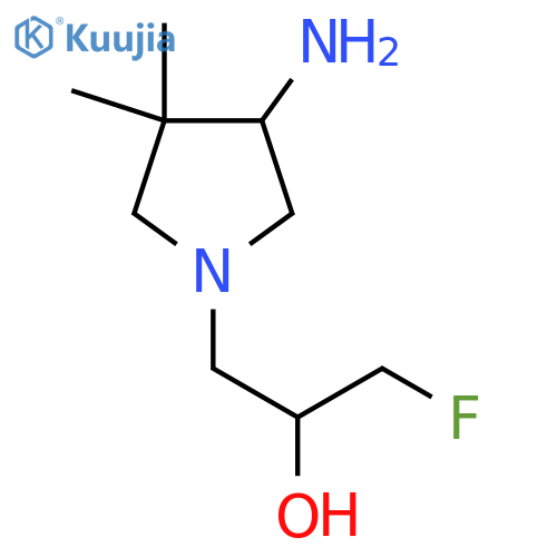 1-(4-amino-3,3-dimethylpyrrolidin-1-yl)-3-fluoropropan-2-ol structure
