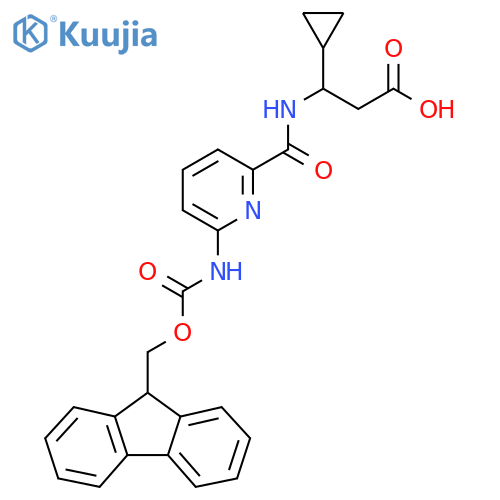 3-cyclopropyl-3-{6-({(9H-fluoren-9-yl)methoxycarbonyl}amino)pyridin-2-ylformamido}propanoic acid structure