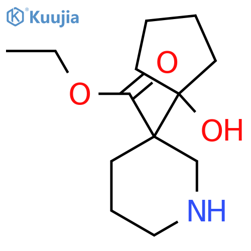 ethyl 3-(1-hydroxycyclopentyl)piperidine-3-carboxylate structure