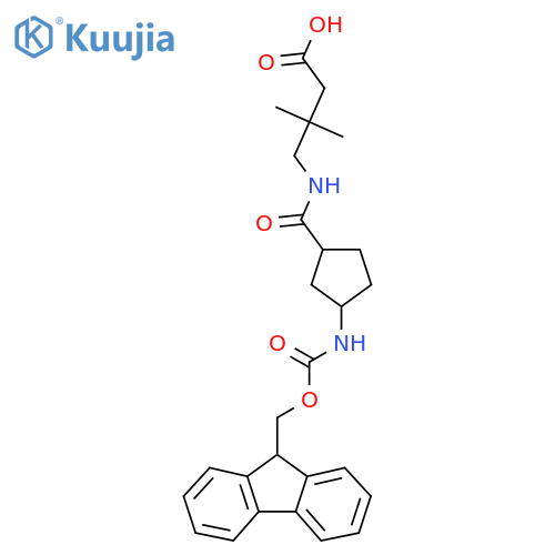 4-{3-({(9H-fluoren-9-yl)methoxycarbonyl}amino)cyclopentylformamido}-3,3-dimethylbutanoic acid structure