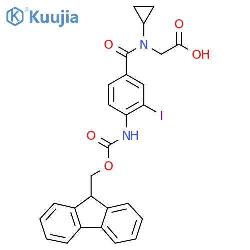 2-{N-cyclopropyl-1-4-({(9H-fluoren-9-yl)methoxycarbonyl}amino)-3-iodophenylformamido}acetic acid structure