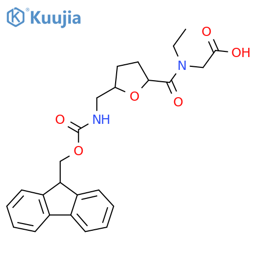 2-(N-ethyl-1-{5-({(9H-fluoren-9-yl)methoxycarbonyl}amino)methyloxolan-2-yl}formamido)acetic acid structure