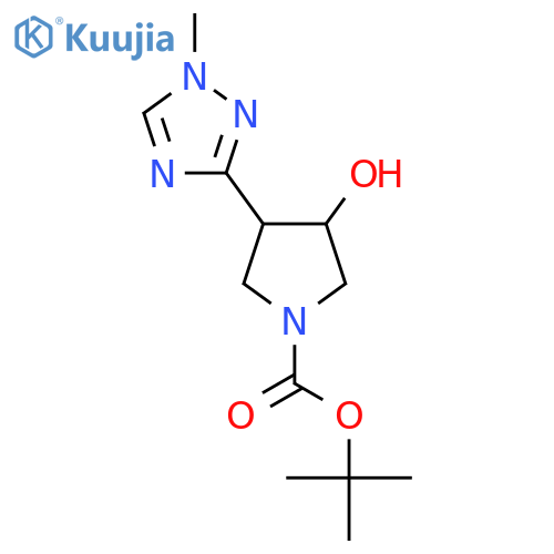 tert-butyl 3-hydroxy-4-(1-methyl-1H-1,2,4-triazol-3-yl)pyrrolidine-1-carboxylate structure