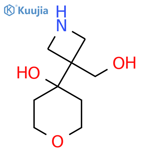 4-3-(hydroxymethyl)azetidin-3-yloxan-4-ol structure