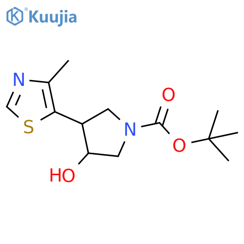 tert-butyl 3-hydroxy-4-(4-methyl-1,3-thiazol-5-yl)pyrrolidine-1-carboxylate structure