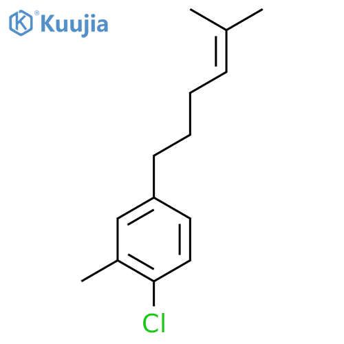 1-chloro-2-methyl-4-(5-methylhex-4-en-1-yl)benzene structure