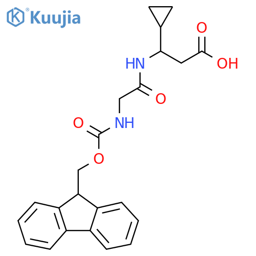 3-cyclopropyl-3-2-({(9H-fluoren-9-yl)methoxycarbonyl}amino)acetamidopropanoic acid structure