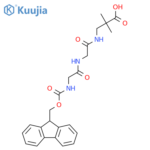 3-{2-2-({(9H-fluoren-9-yl)methoxycarbonyl}amino)acetamidoacetamido}-2,2-dimethylpropanoic acid structure