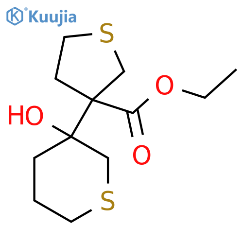 Ethyl 3-(3-hydroxythian-3-yl)thiolane-3-carboxylate structure