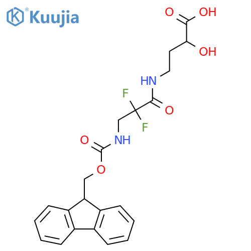 4-3-({(9H-fluoren-9-yl)methoxycarbonyl}amino)-2,2-difluoropropanamido-2-hydroxybutanoic acid structure
