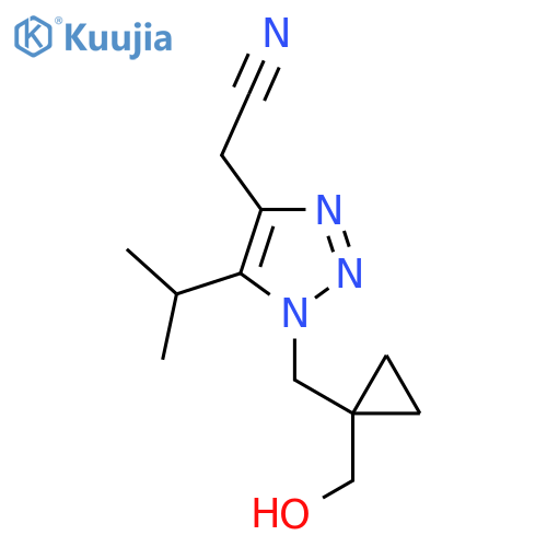2-(1-{1-(hydroxymethyl)cyclopropylmethyl}-5-(propan-2-yl)-1H-1,2,3-triazol-4-yl)acetonitrile structure
