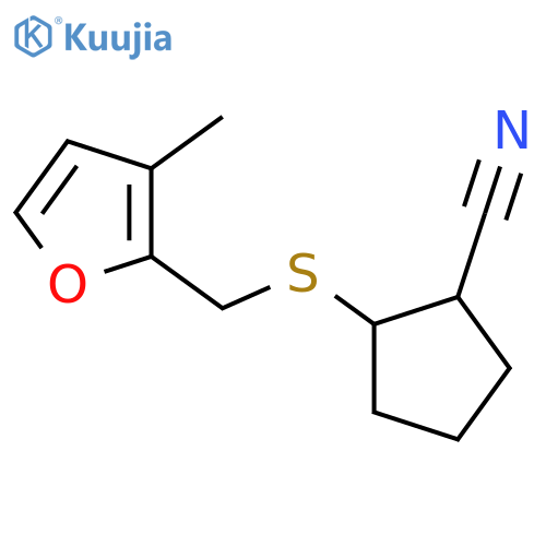 2-{(3-methylfuran-2-yl)methylsulfanyl}cyclopentane-1-carbonitrile structure