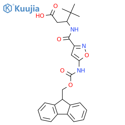 3-{5-({(9H-fluoren-9-yl)methoxycarbonyl}amino)-1,2-oxazol-3-ylformamido}-4,4-dimethylpentanoic acid structure