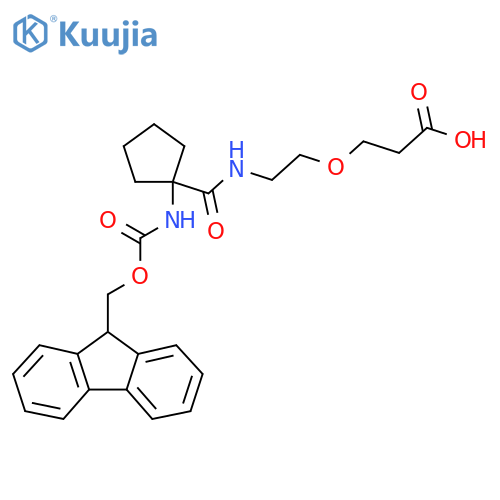 3-(2-{1-({(9H-fluoren-9-yl)methoxycarbonyl}amino)cyclopentylformamido}ethoxy)propanoic acid structure