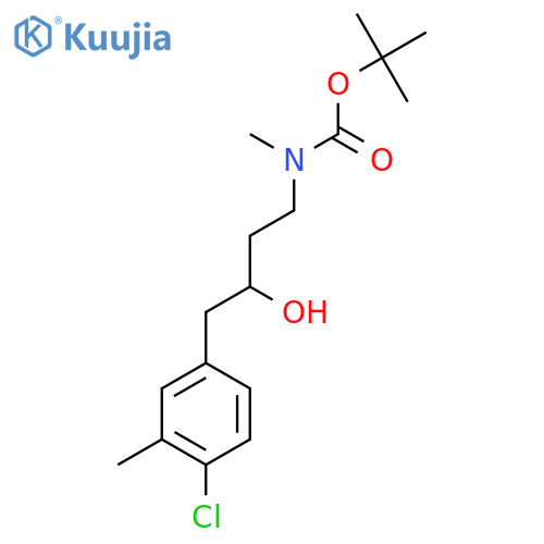 tert-butyl N-4-(4-chloro-3-methylphenyl)-3-hydroxybutyl-N-methylcarbamate structure