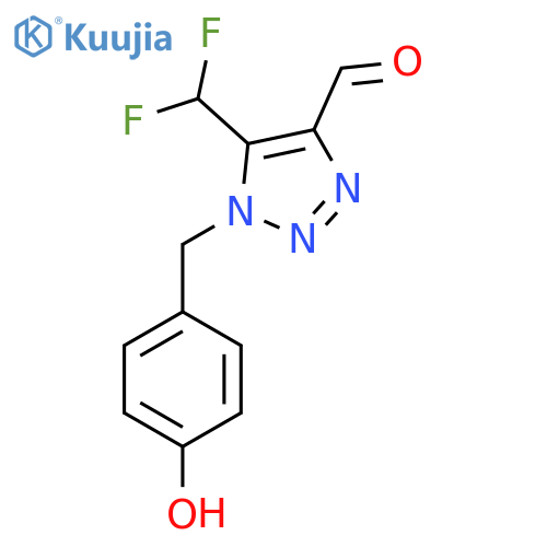 5-(difluoromethyl)-1-(4-hydroxyphenyl)methyl-1H-1,2,3-triazole-4-carbaldehyde structure