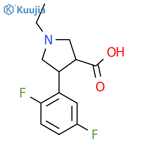 4-(2,5-difluorophenyl)-1-ethylpyrrolidine-3-carboxylic acid structure