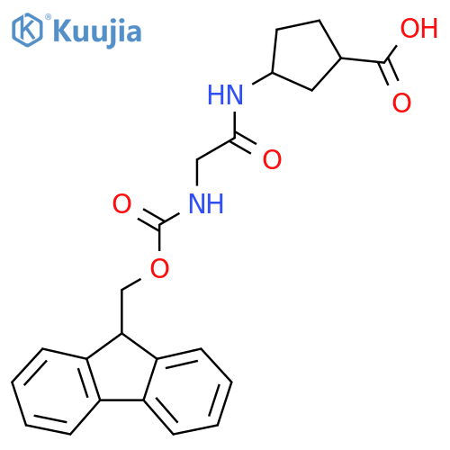 3-2-({(9H-fluoren-9-yl)methoxycarbonyl}amino)acetamidocyclopentane-1-carboxylic acid structure