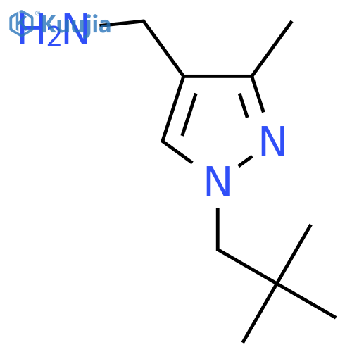 1-(2,2-dimethylpropyl)-3-methyl-1H-pyrazol-4-ylmethanamine structure