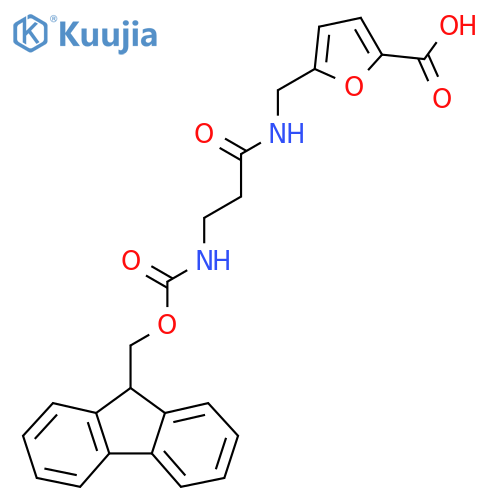 5-{3-({(9H-fluoren-9-yl)methoxycarbonyl}amino)propanamidomethyl}furan-2-carboxylic acid structure