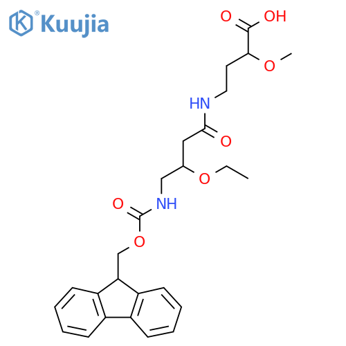 4-3-ethoxy-4-({(9H-fluoren-9-yl)methoxycarbonyl}amino)butanamido-2-methoxybutanoic acid structure