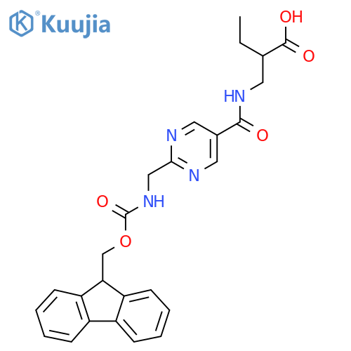 2-({2-({(9H-fluoren-9-yl)methoxycarbonyl}amino)methylpyrimidin-5-yl}formamido)methylbutanoic acid structure