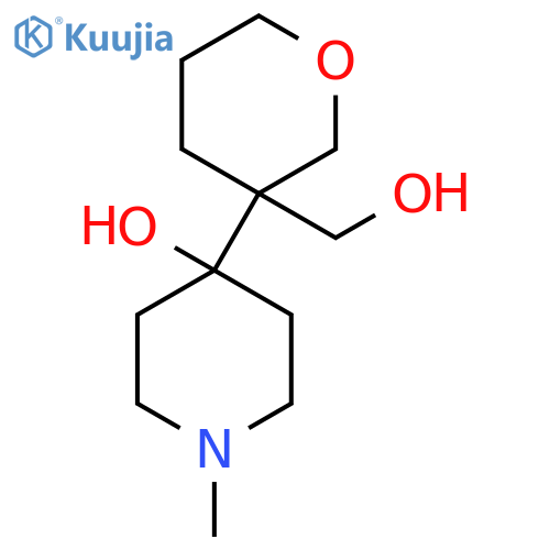 4-3-(hydroxymethyl)oxan-3-yl-1-methylpiperidin-4-ol structure