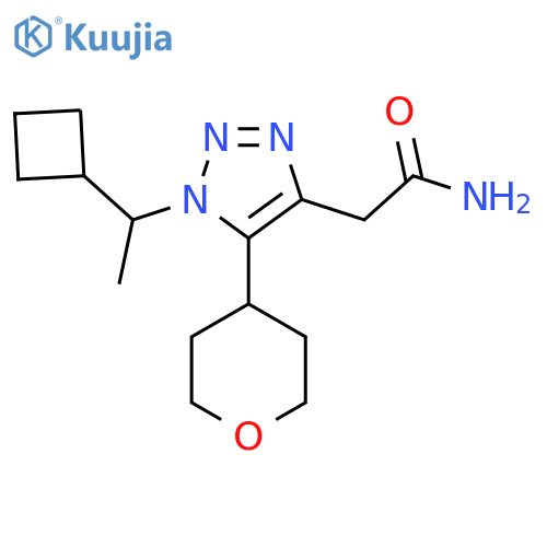 2-[1-(1-cyclobutylethyl)-5-(oxan-4-yl)-1H-1,2,3-triazol-4-yl]acetamide structure