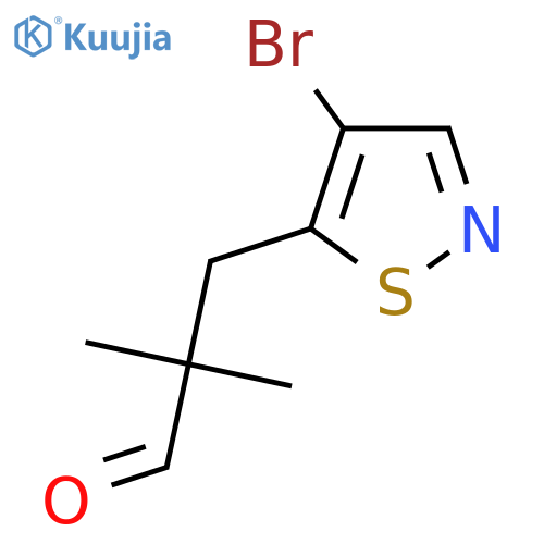 3-(4-bromo-1,2-thiazol-5-yl)-2,2-dimethylpropanal structure