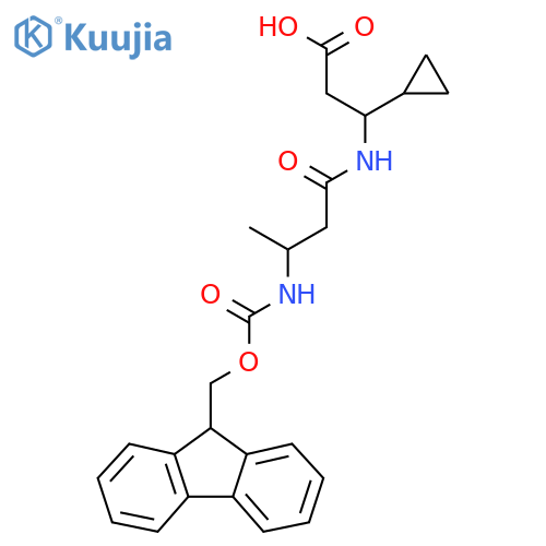 3-cyclopropyl-3-3-({(9H-fluoren-9-yl)methoxycarbonyl}amino)butanamidopropanoic acid structure