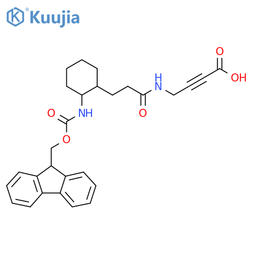 4-{3-2-({(9H-fluoren-9-yl)methoxycarbonyl}amino)cyclohexylpropanamido}but-2-ynoic acid structure