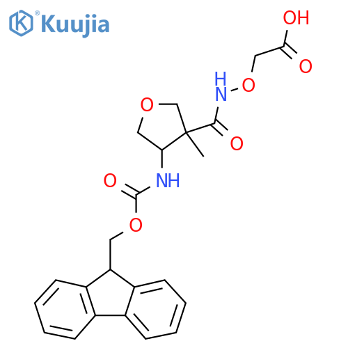 2-({4-({(9H-fluoren-9-yl)methoxycarbonyl}amino)-3-methyloxolan-3-ylformamido}oxy)acetic acid structure