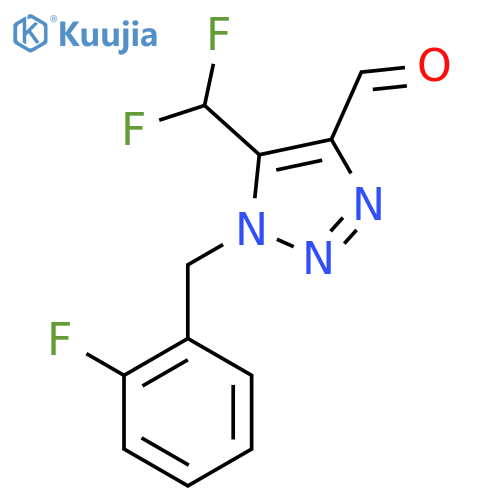 5-(difluoromethyl)-1-(2-fluorophenyl)methyl-1H-1,2,3-triazole-4-carbaldehyde structure