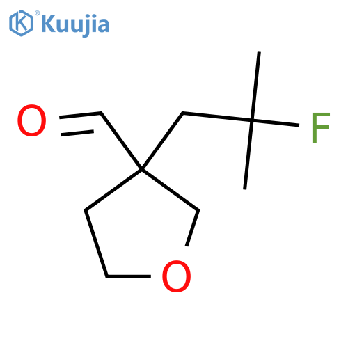 3-(2-fluoro-2-methylpropyl)oxolane-3-carbaldehyde structure